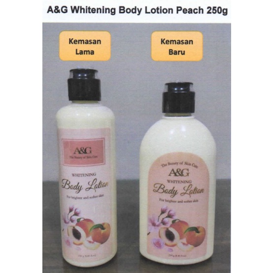 LOTION A&amp;G PEACH FOR BRIGHTER AND SOFTER SKIN  lotion A&amp;G whitening kuning