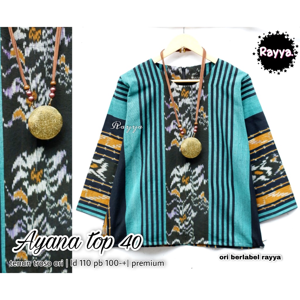 Blouse Batik Tenun by Butik Batik Solo Bahan Tenun kode BLOUSE BATIK TENUN AYANA TOP 2