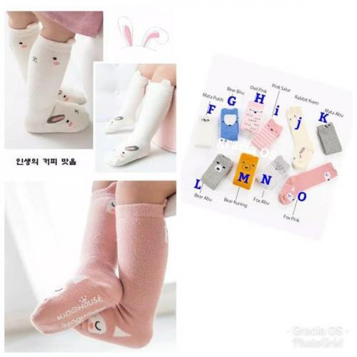 Kaos Kaki Bayi IMPORT Panjang Lucu Lembut - Kaos Kaki Bayi Cowok Cewek Anti Licin Antislip BabySock