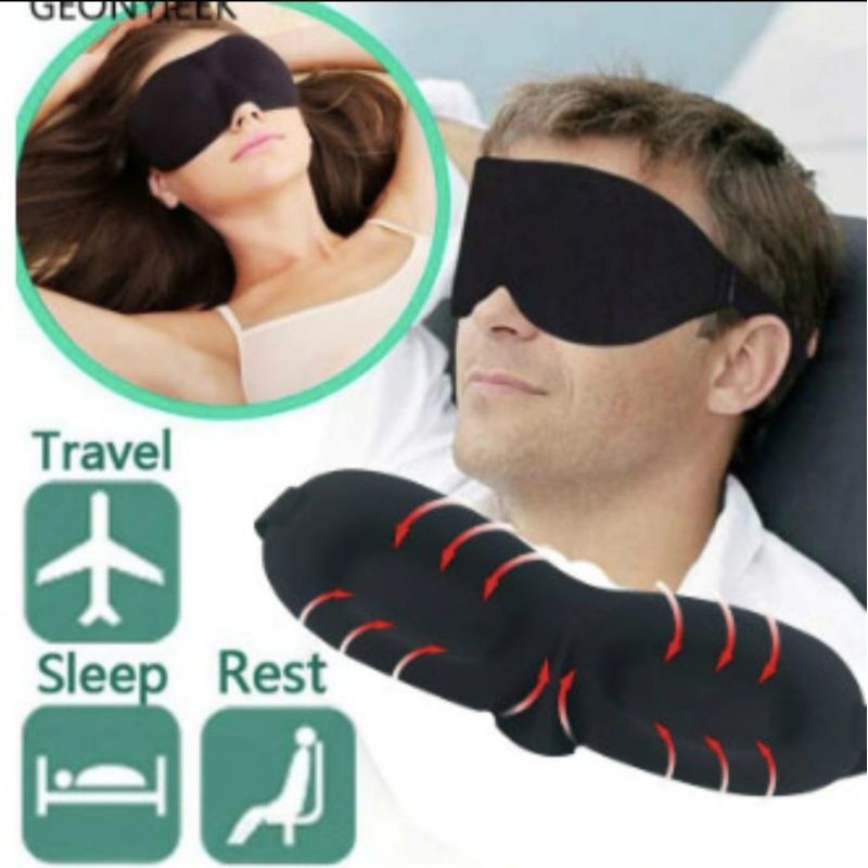 3D Sleep Eye Mask Travel Soft - Penutup Mata Saat Tidur High Quality