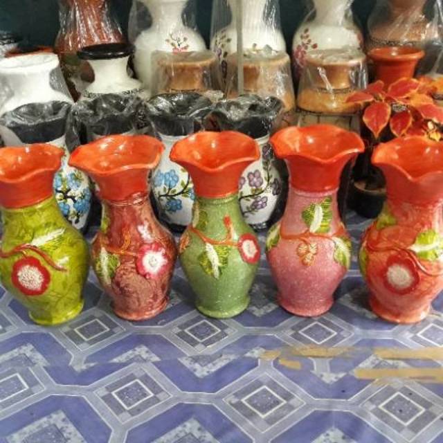 Pot Guci Gerabah Vas Bunga Batik Shopee Indonesia