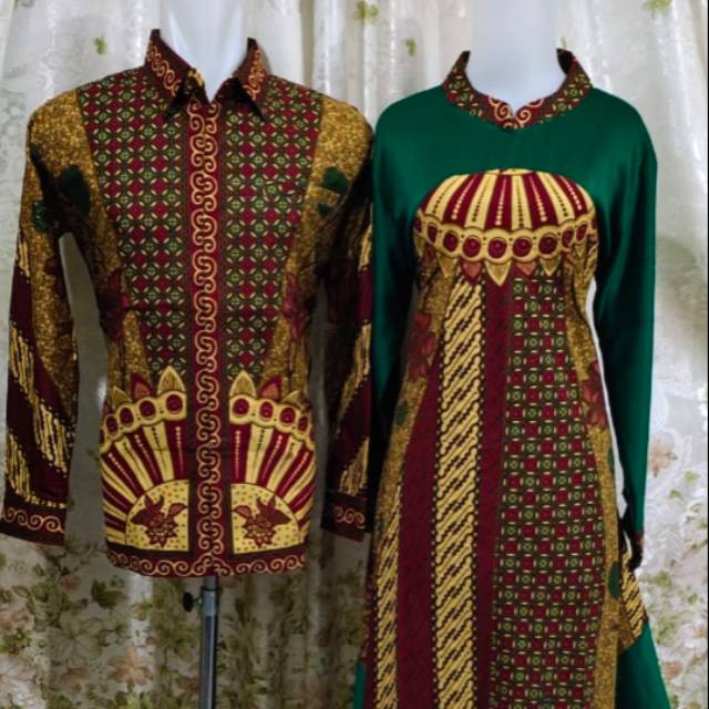 Set gamis Hijau botol