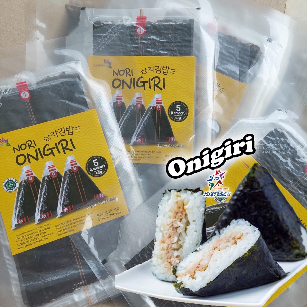 Nori onigiri wrapper JAVA Halal  Seaweed Nori Wrapper Nori Triangle / Sushi Nori rumput laut