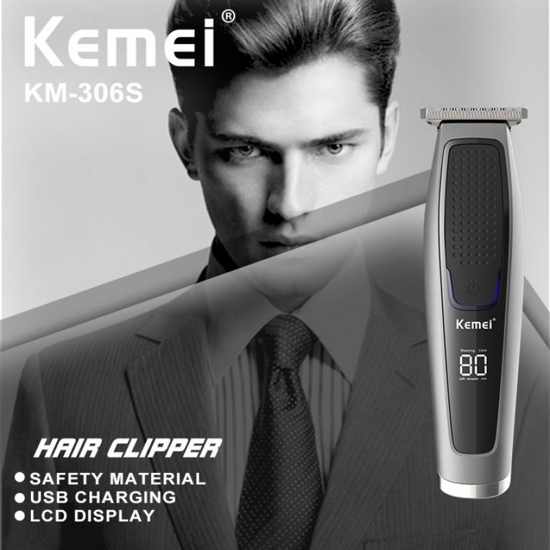 Kemei KM-306S USB Hair Cordless Clipper Men Electric