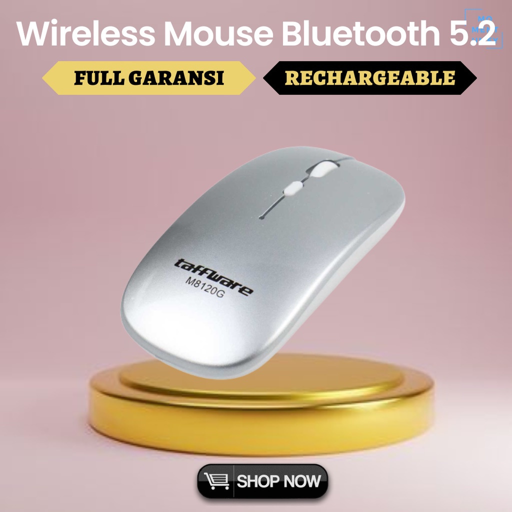 Taffware Bluetooth Wireless Mouse Mause Laptop PC Komputer Gaming Bluetooth Non USB Wireless Wireles