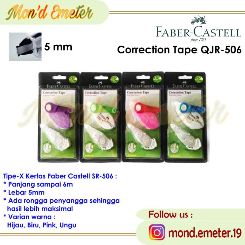 

Tip-Ex Kertas Faber Castell Correction Tape SR-506 6m + Free Refill