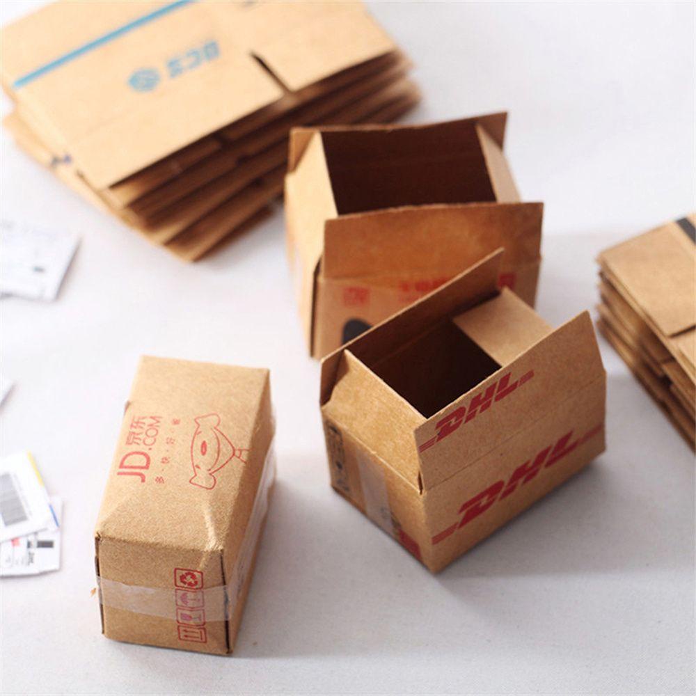 Needway Simulasi Express Box Home Decor 5Pcs/1Set Pretend Play Scene Decoration Miniatur Ornamen Aksesoris Rumah Boneka Express Box Decor Mainan