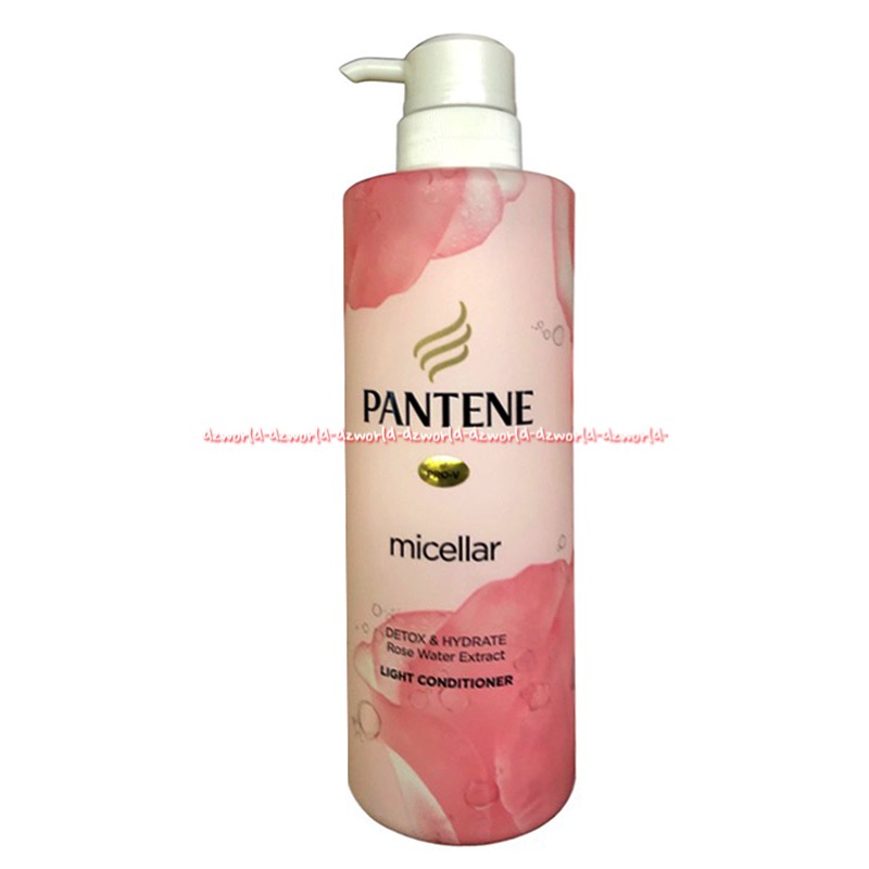 Pantene Micellar 530ml Detox &amp; Hydrate Rose Water Extract Scalp Light Conditioner Kondisioner Pentin Mengatasi Rambut Kering Dry Hair