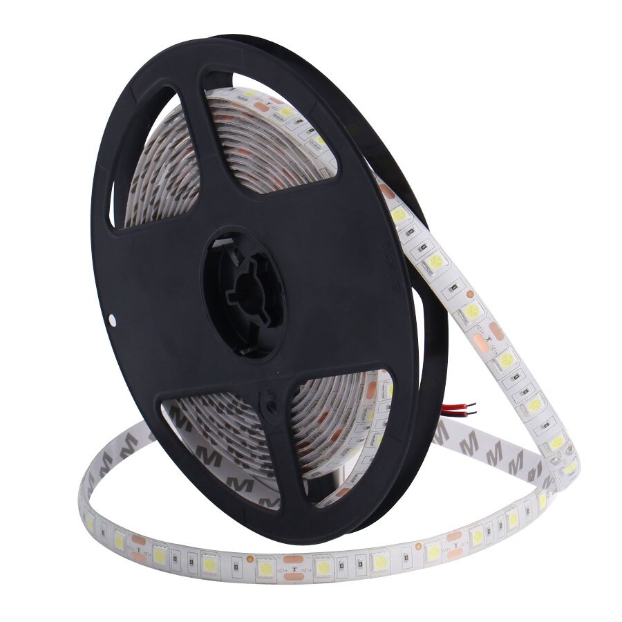 Lampu LED strip 4040 IP44 Mata Besar 5m 12V Putih Kuning WarmWhite Merah Hijau Biru Pink 5050 HIAS TEMPEL TAPE