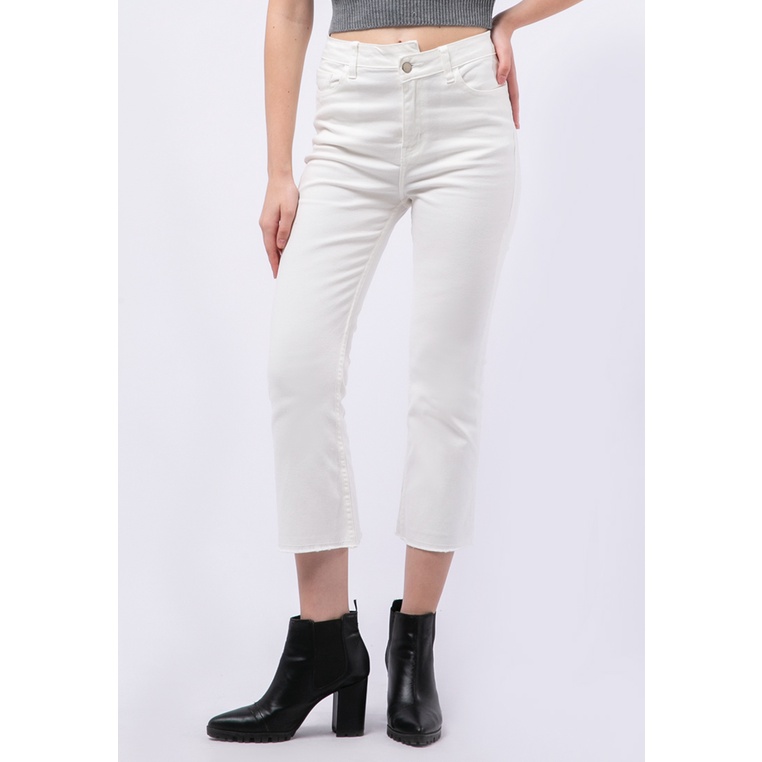 COLORBOX Cropped Flare Jeans Off White