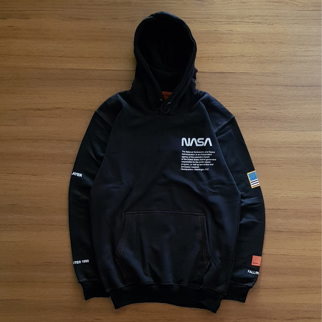 HOODIE JAKET NASA x HERON PRESTON USA FLAG BLACK MIRROR ORIGINAL
