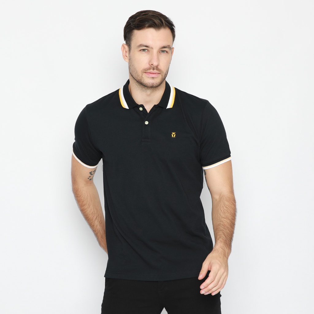 MATSUDA Kaos Polo Shirt Pria Kerah Aioi-BLACK