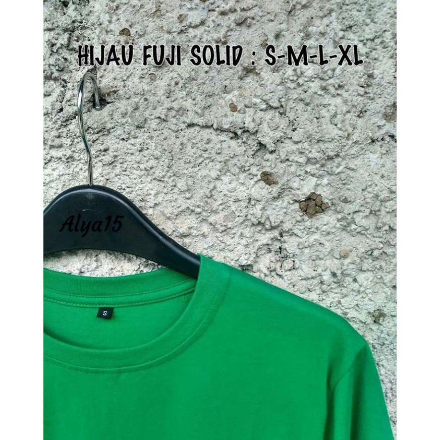 KAOS POLOS COTTON COMBED 30s WARNA HIJAU FUJI Size S M L XL