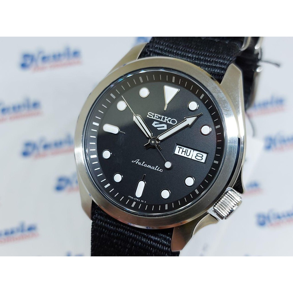 Seiko 5 Sports SRPE67K1 Automatic Black Nylon - Jam Tangan Pria SRPE67