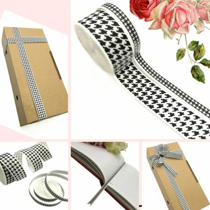 

1 METER - 0.6 & 1.6 CM PITA MOTIF HITAM PUTIH | BLACK & WHITE