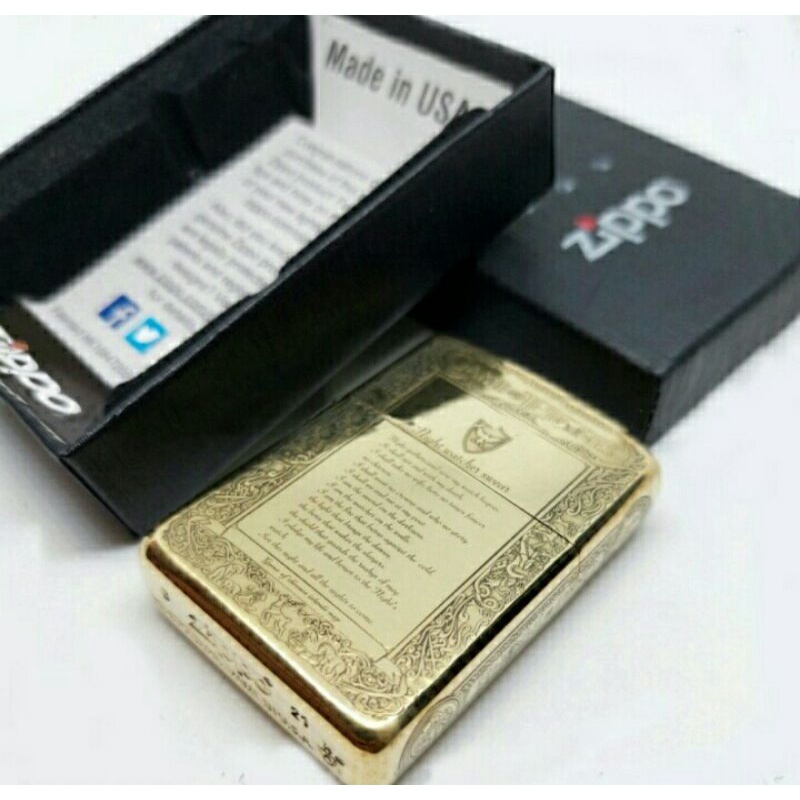 Cod Bayar ditempat Korek api Zippo Gold Gravir Embos Peta Game Of Thrones Premium