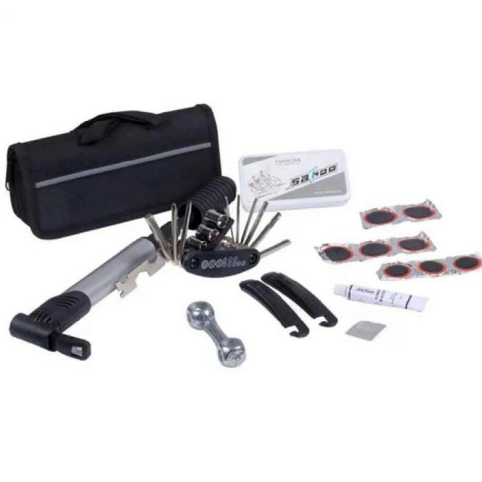 Toolkit Lengkap Perlengkapan Reparasi Sepeda & Tambal Ban Sepeda & Kunci Sepeda & Tas Sepeda