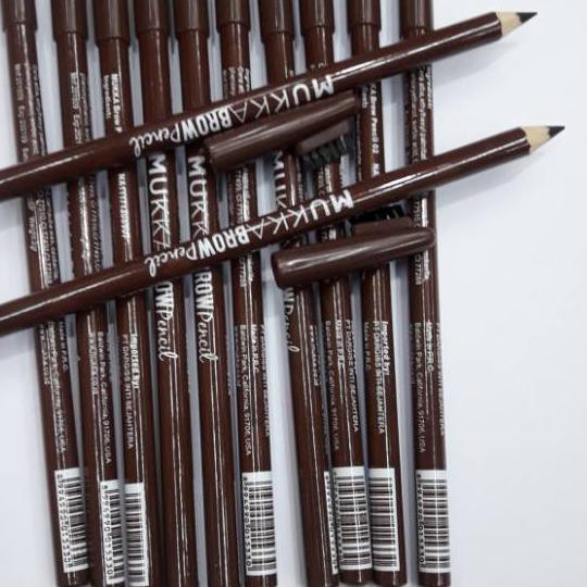 [ HYJ ] PENSIL ALIS MUKKA WARNA COKLAT LUSINAN