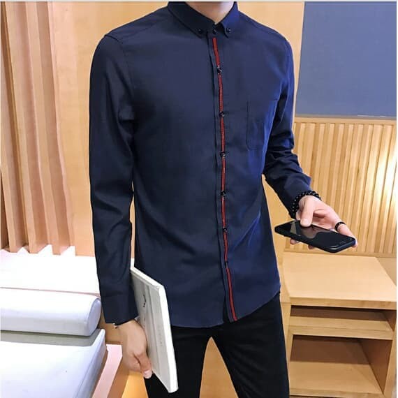GUCCI TOP KEMEJA PRIA PREMIUM -FASHION LENGAN PANJANG CASUAL