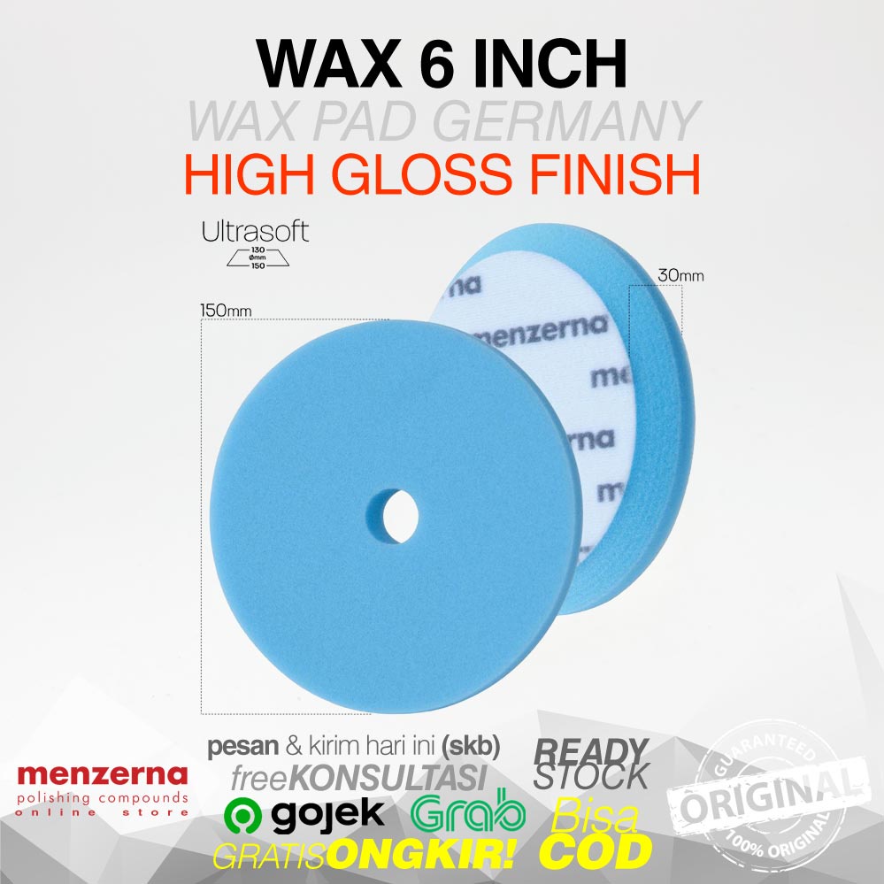 MENZERNA Wax Foam Pad 6 inch Blue Finishing Busa Waxing Sealant Step 4 MURAH