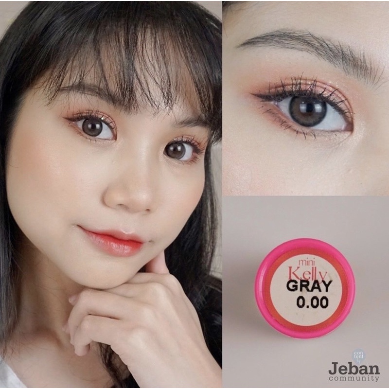 Softlens Kitty Kawaii Mini Kelly Gray / Grey / Abu Normal Minus Beda Minus