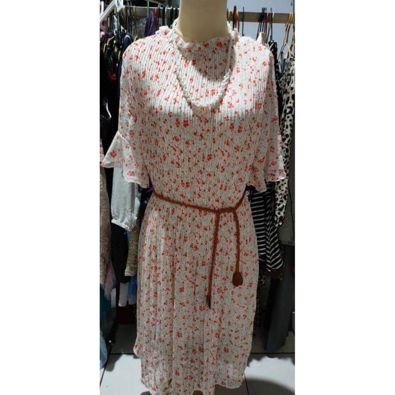 gaun plisket vintage