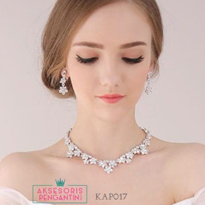 [BEST SELLER] ANTING SET AKSESORIS KALUNG PESTA NECKLACE WEDDING MODERN KAP017