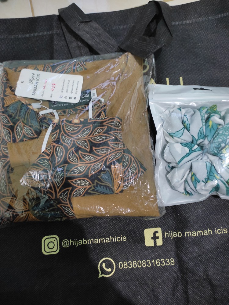 Free Cepol ( Kunciran Motif )masker &  Goodie Bag Hmi - Valen Tunik Batik By Hijab Mamah Icis