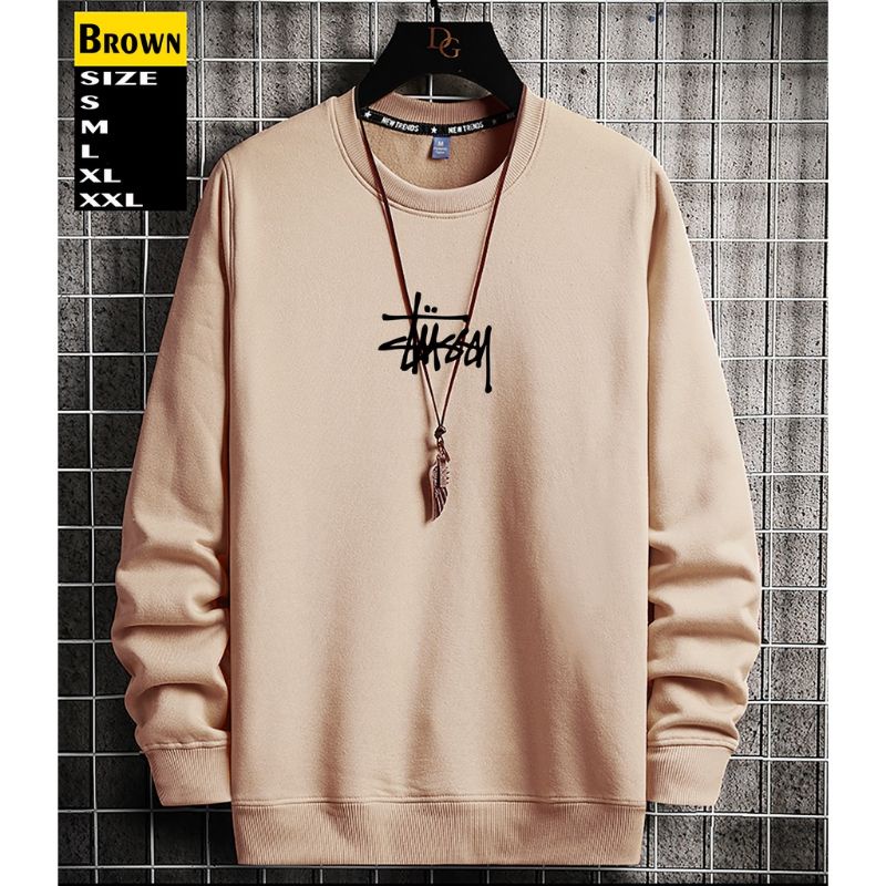 Crewneck Stussy - Crewnek Cardingan Pria Crewneck Cardingan Wanita Crewneck Jumbo M - XXL