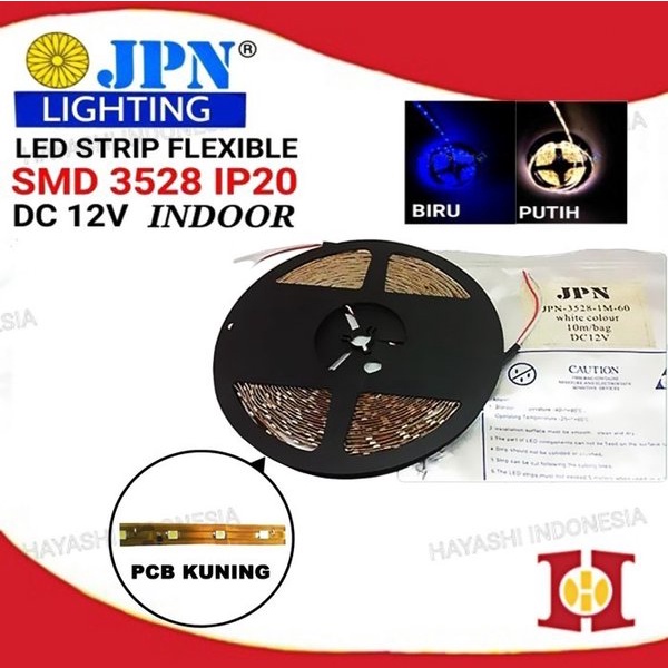 LED strip DC 12V 4.8W 3528 IP20 TEMBAGA PCB KUNING 10m roll