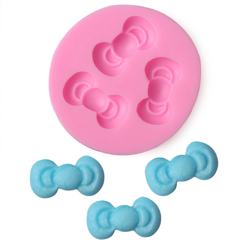 Multiple Patterns Stylish Bowknot Shape 3D Silicone Mould Cake Cookies Decorating Mould Chocolate Candy DIY Baking Mold