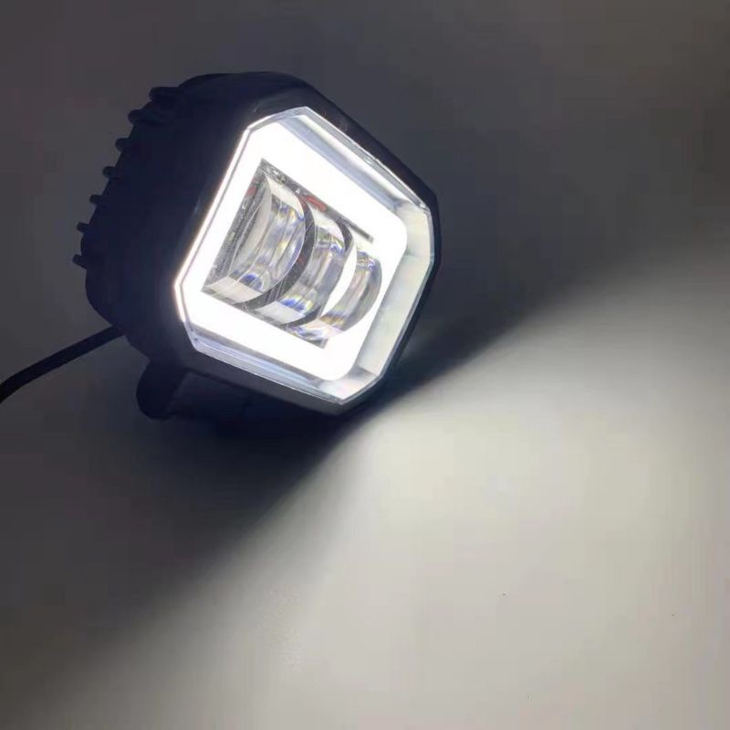 Lampu Tembak Sorot LED CWL 3 Mata Lensa 6D 40watt cree angel Eye Square Kotak