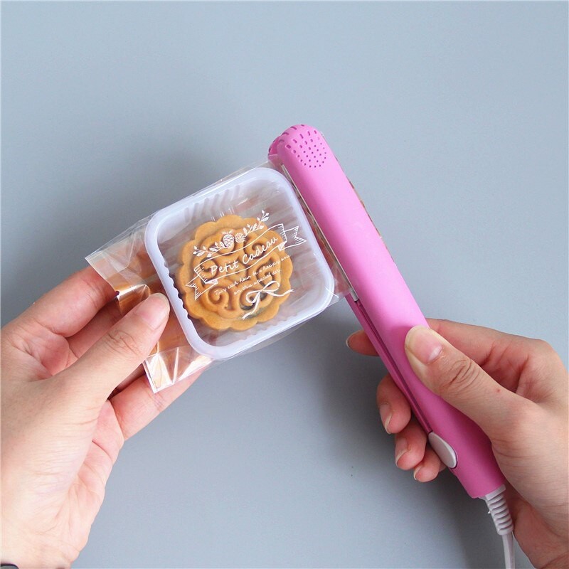 Mini Hand Heat Sealer Portable Alat Sealer Listrik Perekat Plastik 20 W Original - Pink