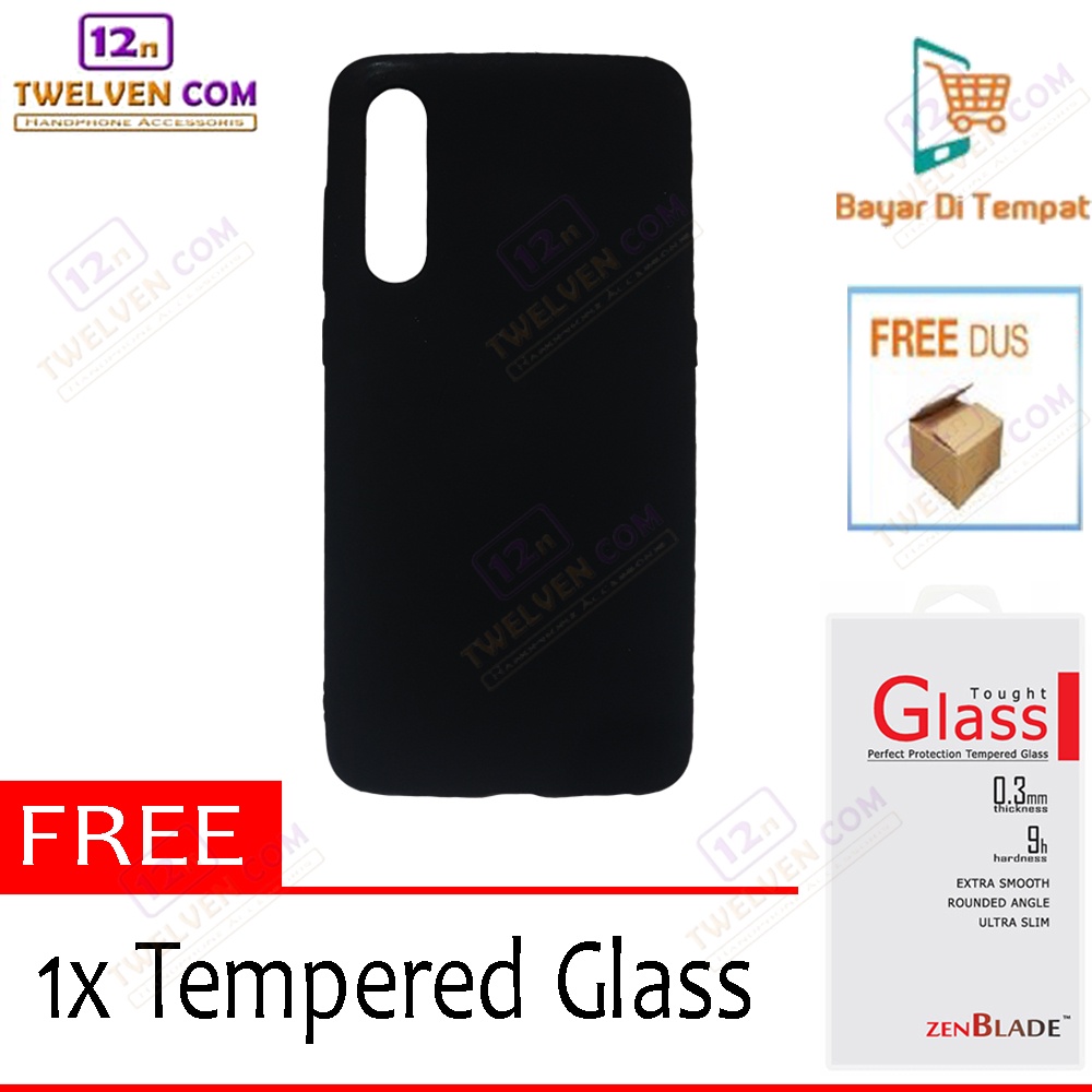 Case Ultra Slim Matte Softcase Xiaomi Mi 9 - Hitam + Free Tempered Glass