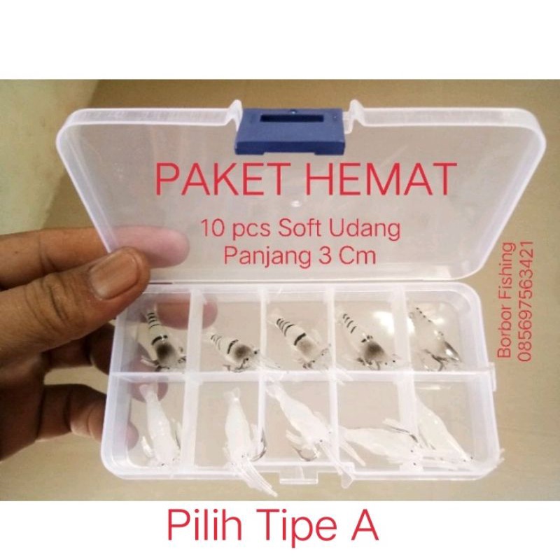 Paket Hemat Umpan Soft Udang Pancing Laut, Danau, Empang