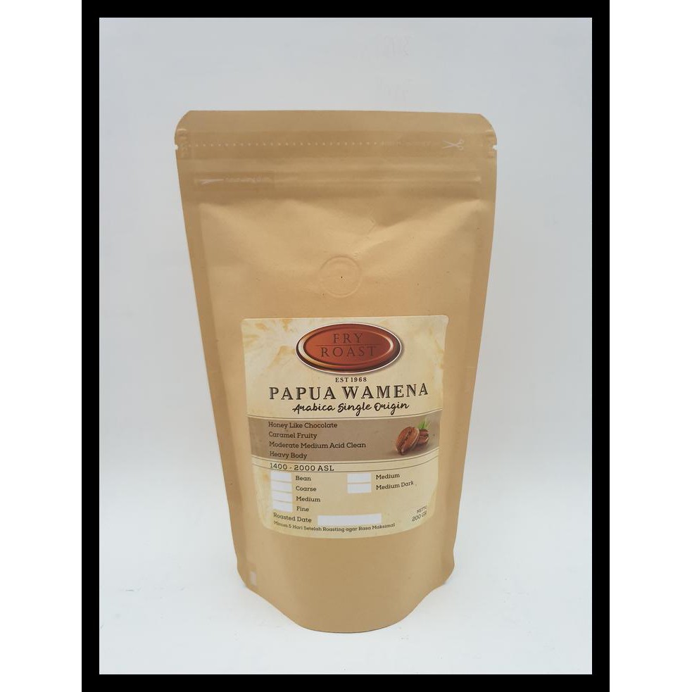 

Kopi Arabika Papua Wamena 200 Gram Biji/Bubuk - Biji New