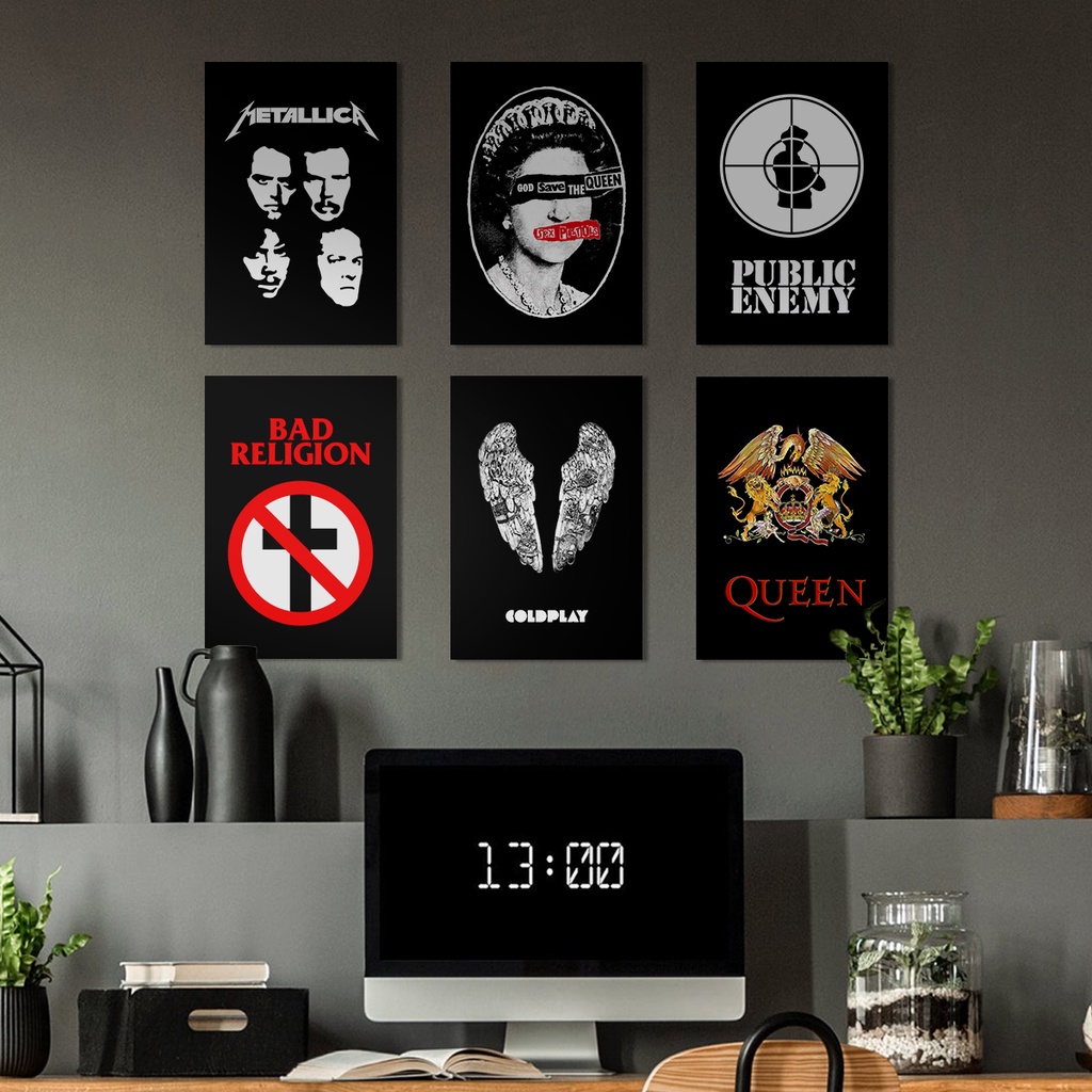 Gardenglories Poster Band Music Musik Wall Decor Poster Dinding Hiasan Dinding Kamar Rumah Retro