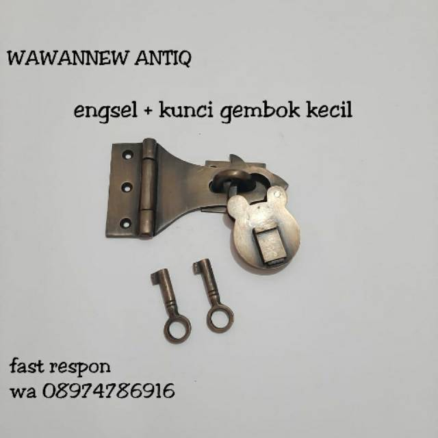 Grendel Engsel + Kunci Gembok Pintu Rumah Pagar Antik Murah