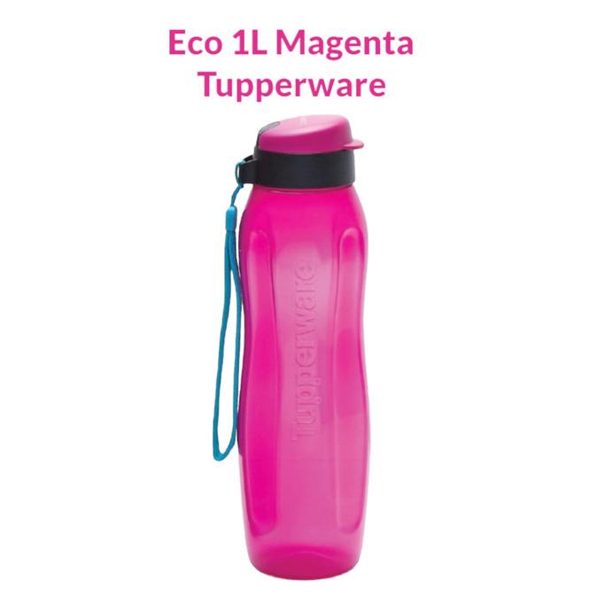 botol air minum eco 1liter tupperware warna fanta dan hitam 2pcs promo