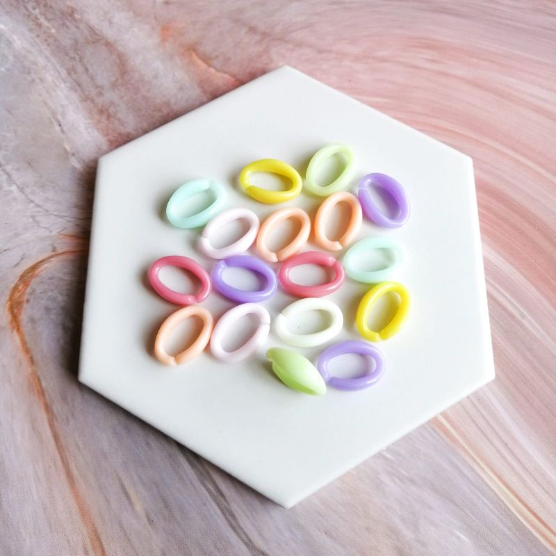 Manik mote rantai gembul rantai pipih plastik