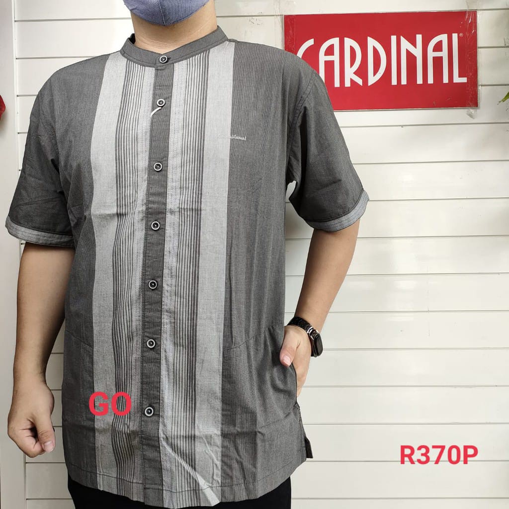 gos CARDINAL KEMEJA KOKO Taqwa Pakaian Pria Original Baju Muslim Salur Lengan Pendek Kekinian