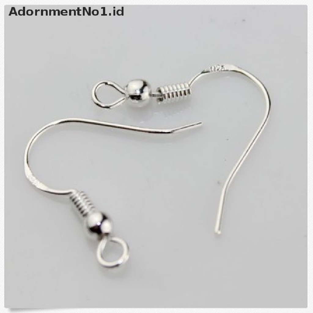 (AdornmentNo1) 100pcs / Set Kait Anting Gantung Bahan Sterling silver 925 Untuk Perhiasan DIY