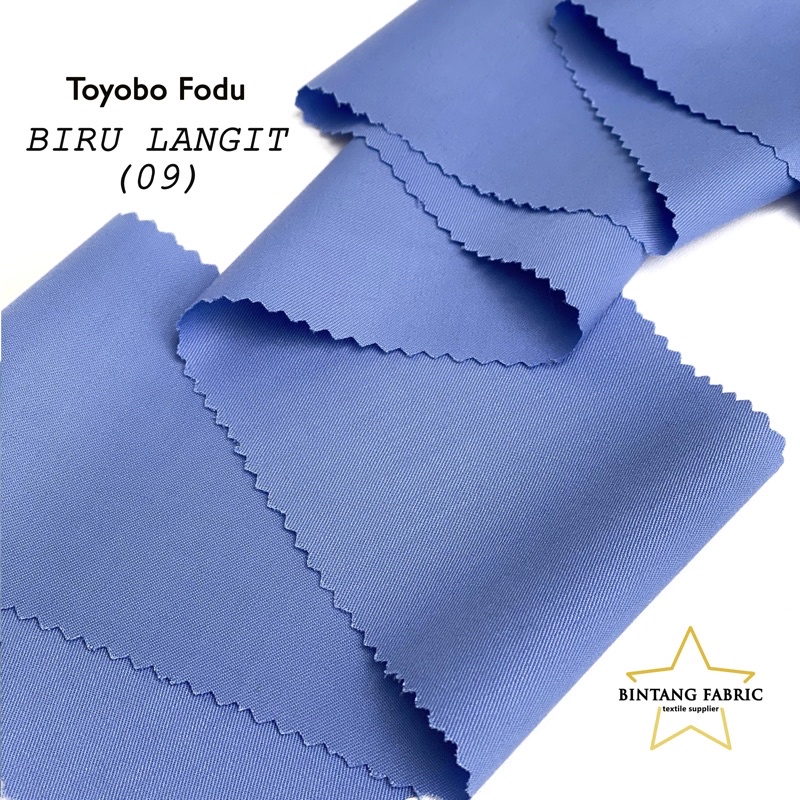 Bahan Kain Katun TOYOBO FODU 1 meter-Biru Langit