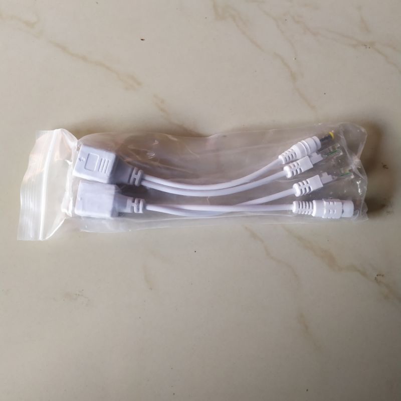 Kabel POE Spliter POE Injektor Sepasang Cabel Splitter Injector Untuk Memasang IP Cam AP Modem Router