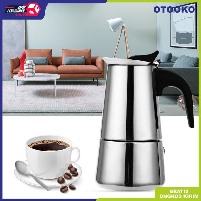 Mesin Teko kopi Moka Pot 300ML 6 Cup Espresso Coffee Machine Maker