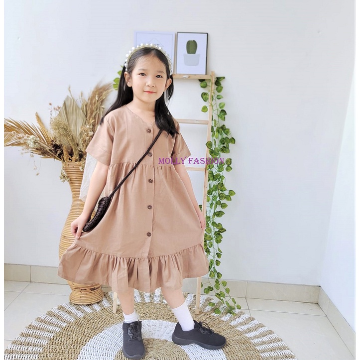 DRESS IYONA/DRESS LINEN ANAK/DRESS ANAK