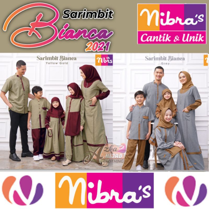SARIMBIT NIBRAS 2021 BIANCA / BAJU MUSLIM COUPLE KELUARGA / SERAGAM KELUARGA / BAJU SERAGAM LEBARAN