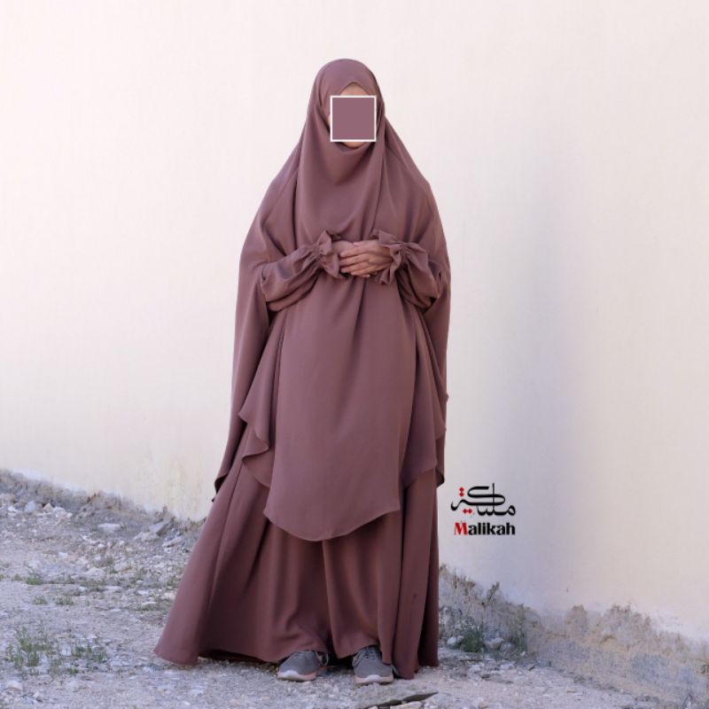 MARHAMAH MALIKAH Gamis set French Khimar Arm Hole Bolong Tangan Abaya Malikah