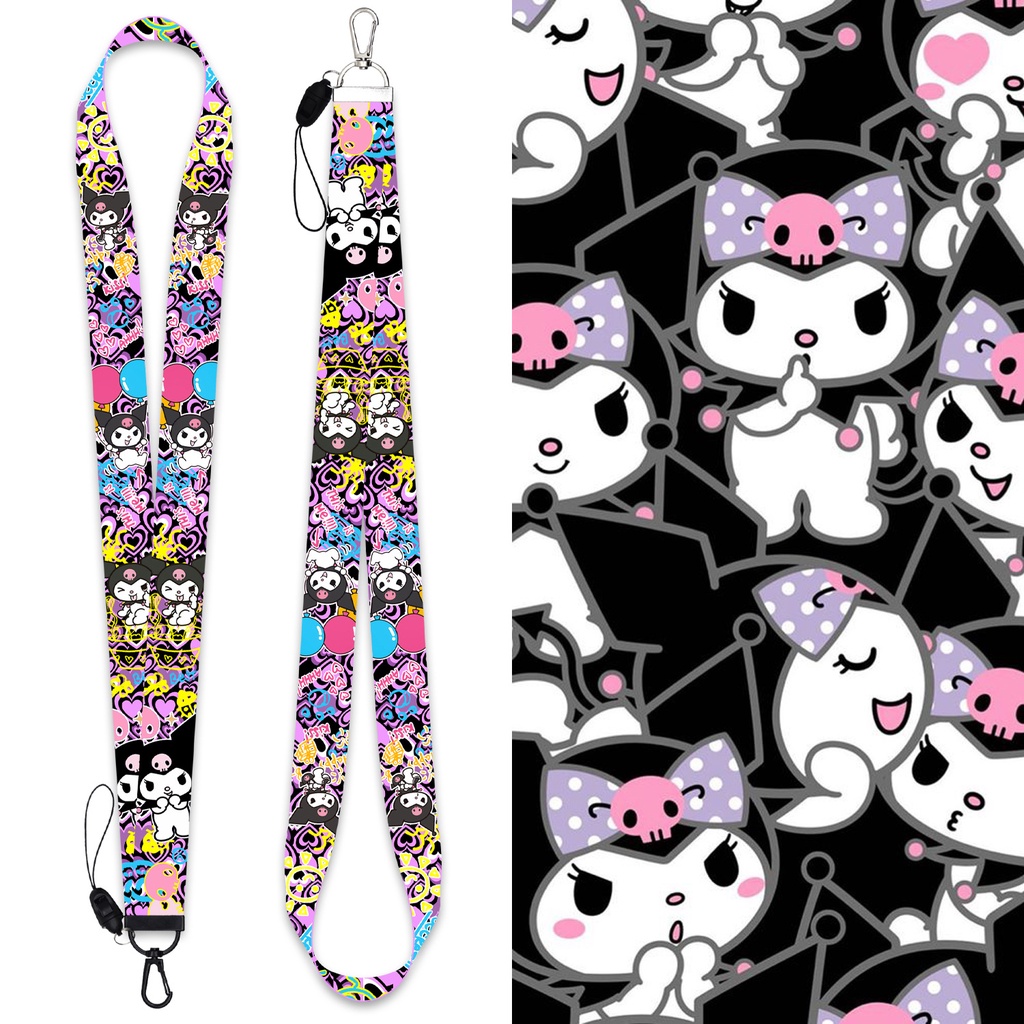 Tali lanyard Motif Kartun kuromi Untuk Gantungan Kunci / Handphone