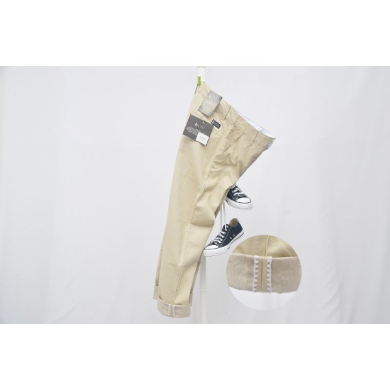 TERLARIS CELANA CHINO PRIA NON STREACTH SELVDGE - CELANA CHINO PRIA REGULER FIT - CELANA CHINO OUTFIT REGULER